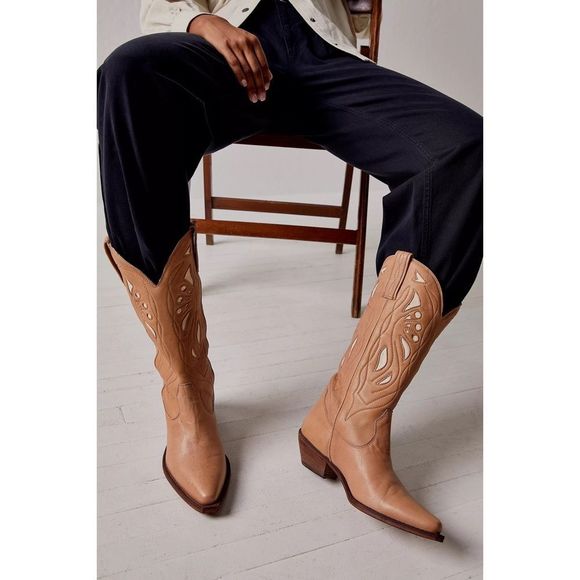 Free People Rancho Mirage Embroidered Western Leather Boots - Picture 7 of 9